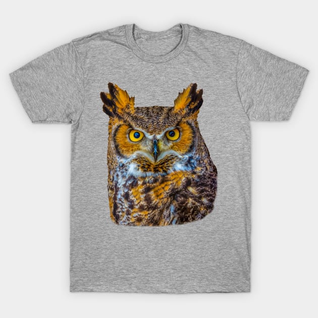 Cut out of Great Horned Owl T-Shirt by dalyndigaital2@gmail.com